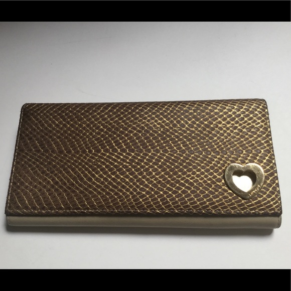 LOVECAT LEATHER TRIFOLD WALLET WITH SNAKE PRINT EUC - Picture 3 of 12